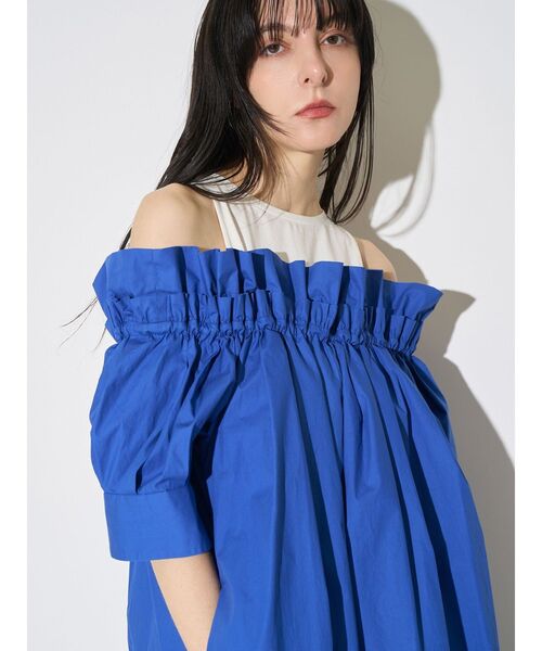 ワンピース コクーンオフショルダーワンピースの画像