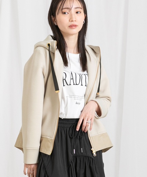 「Gready Brilliant」 「AuieF」ジップアップパーカー 38 ブラック レディース_画像7
