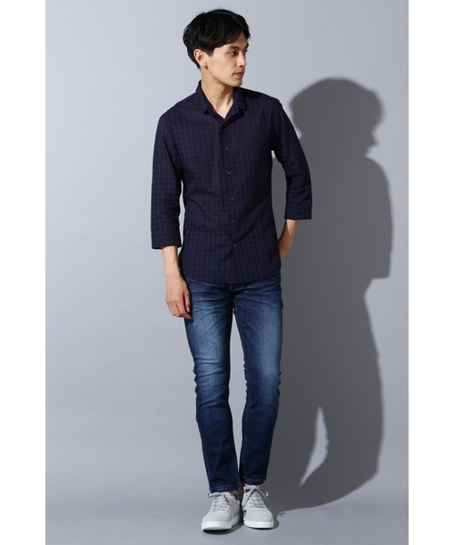 「HIGH STREET」 長袖シャツ M ネイビー メンズ_画像4