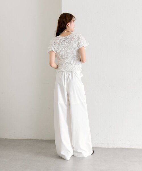 tシャツ 「新色RED」ふわふわシャーリングTシャツ レディースの画像