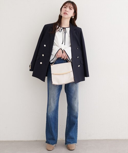 「natural couture」 長袖ブラウス FREE ネイビー レディース_画像7