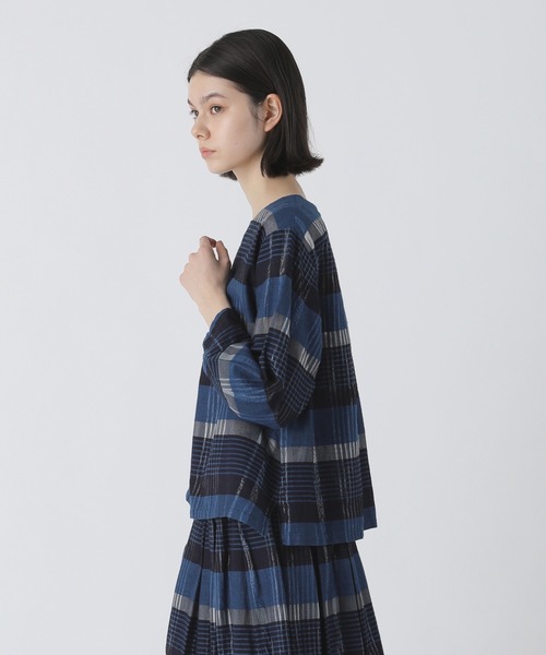 Plantation（プランテーション） 長袖ブラウス M size ブルー 