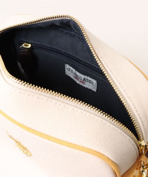 「U.S. POLO ASSN.」 ショルダーバッグ FREE ホワイト×イエロー レディース_画像4