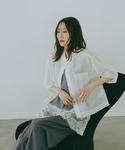 ブラウス シャツ 夏 半袖 シルキータッチシア...の詳細画像5