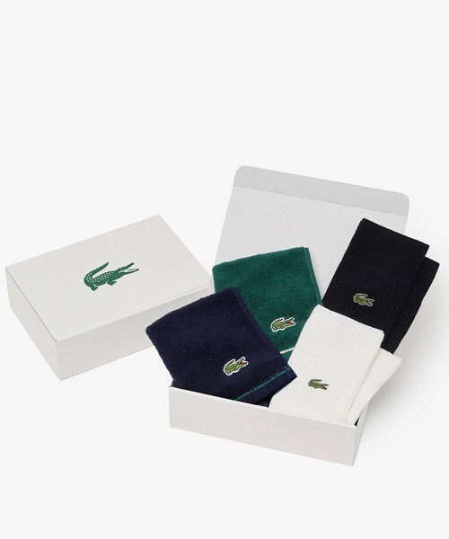 LACOSTE（ラコステ） 靴下 「EC限定ギフトbox付き」ラインハンカチ