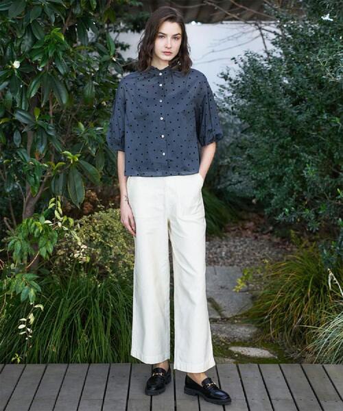 「DRESSTERIOR」 7分袖ブラウス 36 ネイビー レディース_画像5