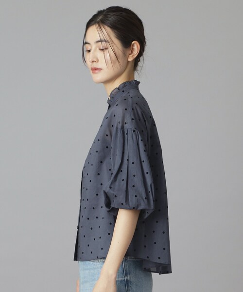 「DRESSTERIOR」 7分袖ブラウス 36 ネイビー レディース_画像9
