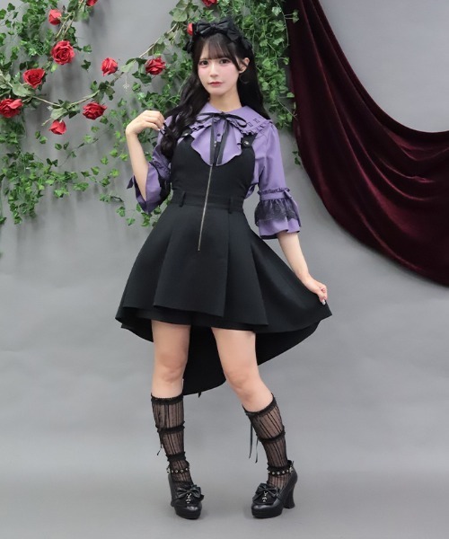 NIBBLE POISON（ニブルポイズン） ブラウス シャツ 時計刺繍フリル袖
