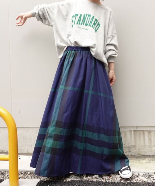 「CORNERS」 フレアスカート M ネイビー レディース_画像2