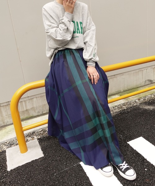 「CORNERS」 フレアスカート M ネイビー レディース_画像4