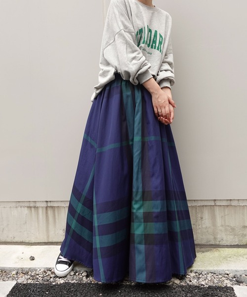 「CORNERS」 フレアスカート M ネイビー レディース_画像5