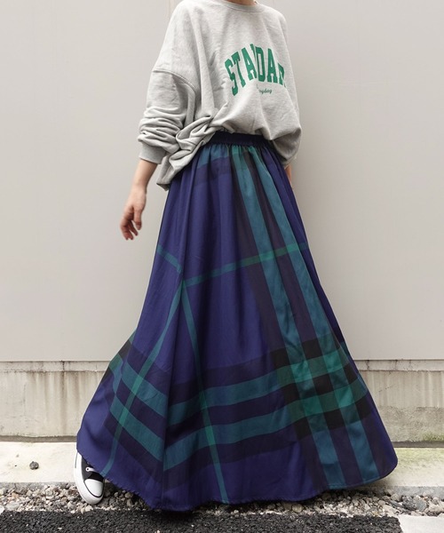 「CORNERS」 フレアスカート M ネイビー レディース_画像7