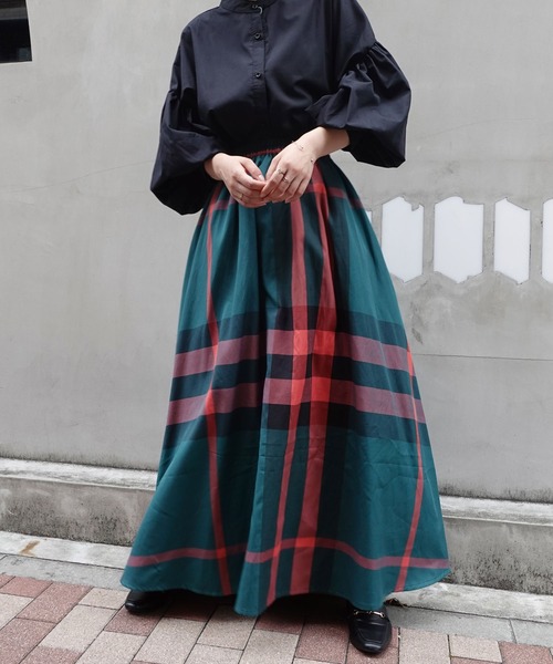「CORNERS」 フレアスカート M ネイビー レディース_画像8