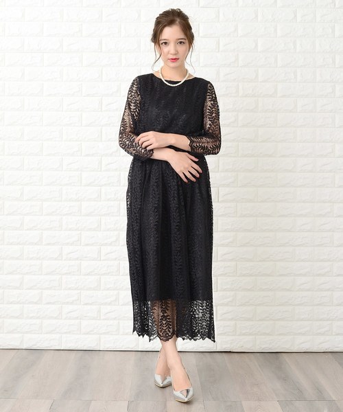 adore フォーマル　総レース　ワンピース 楽天市場】リーフオーナメントレースワンピース ADORE アドーア