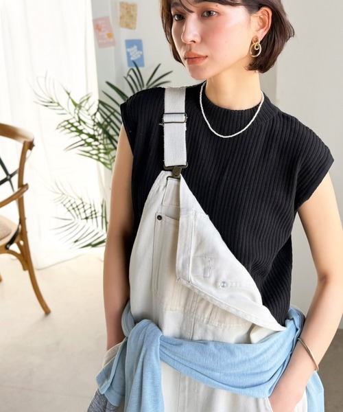 【未使用】ebure　コットンノースリーブプルオーバー　ホワイト 未使用】ebure コットンノースリーブプルオーバー ホワイト 【公式通販】