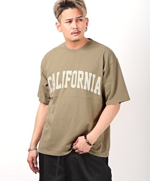 LUXSTYLE tシャツ ケミカル加工カレッジロゴプリントTシャツ