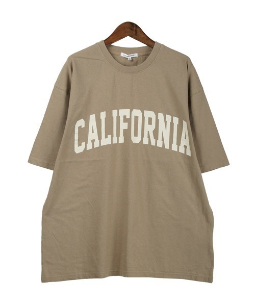 LUXSTYLE tシャツ ケミカル加工カレッジロゴプリントTシャツ