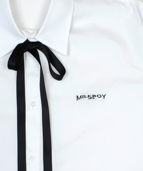 MILKBOY シャツ LOGO RIBBON メンズ レディース : ZOZOTOWN