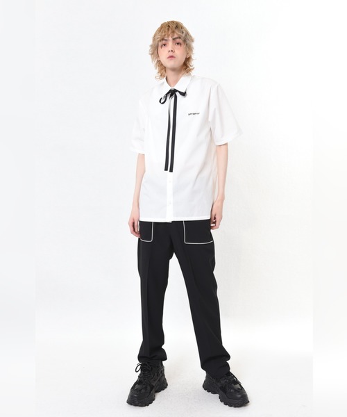 美品✨MILK BOY 半袖シャツ LOGO RIBBON レディース MILKBOY シャツ LOGO RIBBON メンズ レディース : ZOZOTOWN