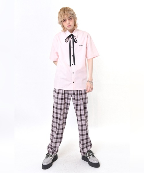 美品✨MILK BOY 半袖シャツ LOGO RIBBON レディース MILKBOY シャツ LOGO RIBBON メンズ レディース : ZOZOTOWN