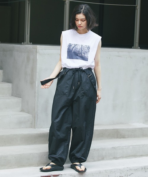 カーゴパンツ サスペンダーパラシュートパンツ レディース : ZOZOTOWN