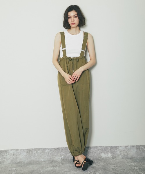 カーゴパンツ サスペンダーパラシュートパンツ レディース : ZOZOTOWN