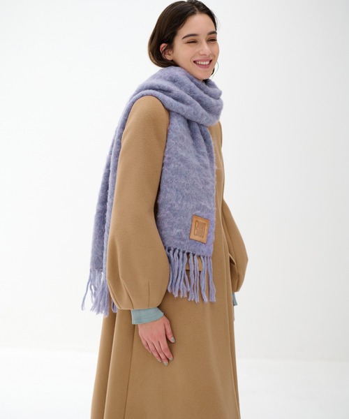 LANVIN ロコハッチトロストリンクフティ RMHO0009J199A23 10 LANVIN en Bleu マフラー ストール ロゴパッチニットストール