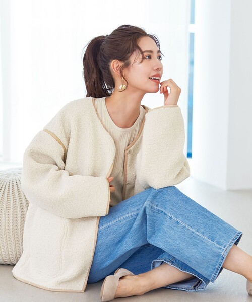 Tiaclasse ムートンコート ボアコート 2wayリバーシブルボアショート