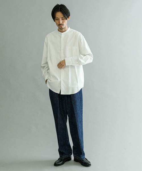 タグ付き『UR TECH』バンドカラーシャツ　ベージュ URBAN RESEARCH DOORS｜『再入荷』『UR TECH』バンドカラー
