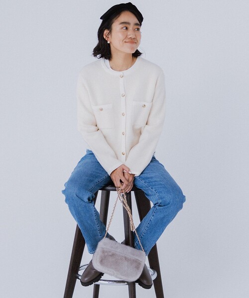【極美品】23区 ☆雑誌掲載☆フェイクファー ショルダーバッグ 定価￥17930 23区 ショルダーバッグ バッグ フェイクファー レディース