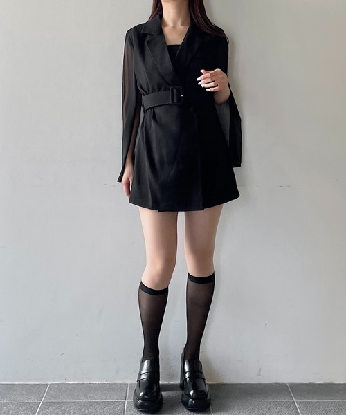 NOMAE テーラードワンピース NOMAE ワンピース シアースリーブテーラードワンピース