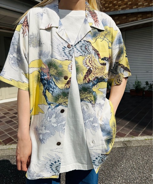 ブラウス シャツ HOUSTON /ヒューストン 41108 ALOHA SHIRT (鷹) / アロハシャツ/ HS411 レディース メンズ HOUSTON ブラウス シャツ /ヒューストン 41108 ALOHA SHIRT (鷹