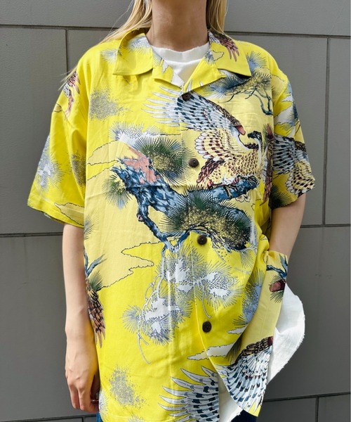 ブラウス シャツ HOUSTON /ヒューストン 41108 ALOHA SHIRT (鷹) / アロハシャツ/ HS411 レディース メンズ HOUSTON ブラウス シャツ /ヒューストン 41108 ALOHA SHIRT (鷹