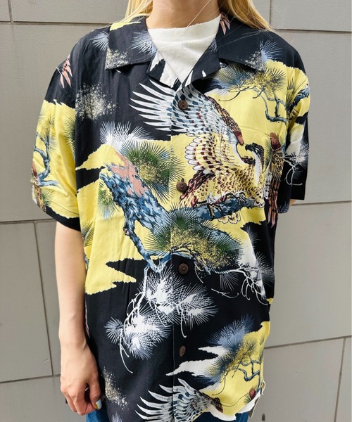 ブラウス シャツ HOUSTON /ヒューストン 41108 ALOHA SHIRT (鷹) / アロハシャツ/ HS411 レディース メンズ HOUSTON ブラウス シャツ /ヒューストン 41108 ALOHA SHIRT (鷹