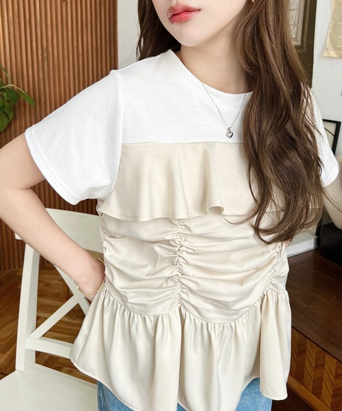 tシャツ 「きちんと見え・綿100％」ライトドライ天竺シャーリングスキッパープルオーバー レディース m103d4638.jpg