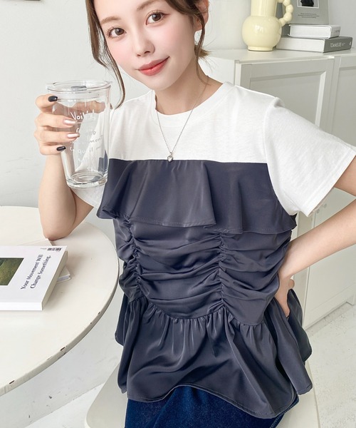 tシャツ 「きちんと見え・綿100％」ライトドライ天竺シャーリングスキッパープルオーバー レディース 楽天市場】冷感 シャツ ブラウス 半袖 レディース スリット プル