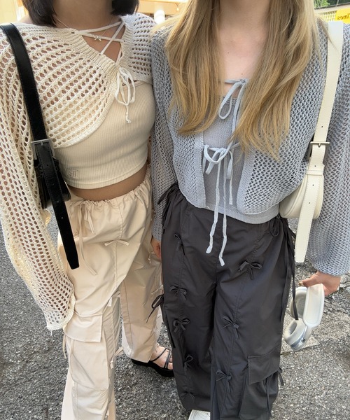 RiLi（リリ） パンツ リボンパラシュートパンツ「RL」 レディース