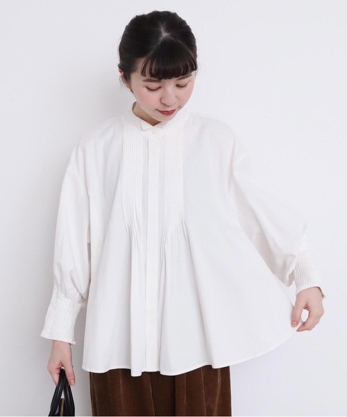 foufou ウィングカラーピンタックブラウス teshioni｜ファッション