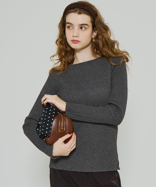 coca（コカ） ニット セーター アンゴラタッチ ボートネックリブニット