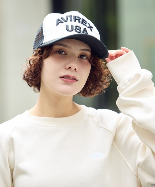 国内配送★AVIREX★ラジオモチーフ メッシュキャップ VARSITY RADIO MOTIF MESHCAP / バーシティ ラジオモチーフ