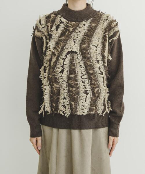 ITEMS URBANRESEARCH ニット セーター フリンジプチハイニット