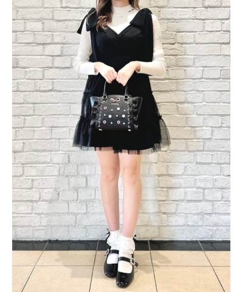 Samantha Vega ハンドバッグ レースアップハートビジューフラッタ