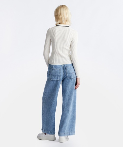 ニット セーター エッセンシャルロングスリーブポロセーター レディース TOMMY JEANS ニット セーター エッセンシャルロングスリーブポロ