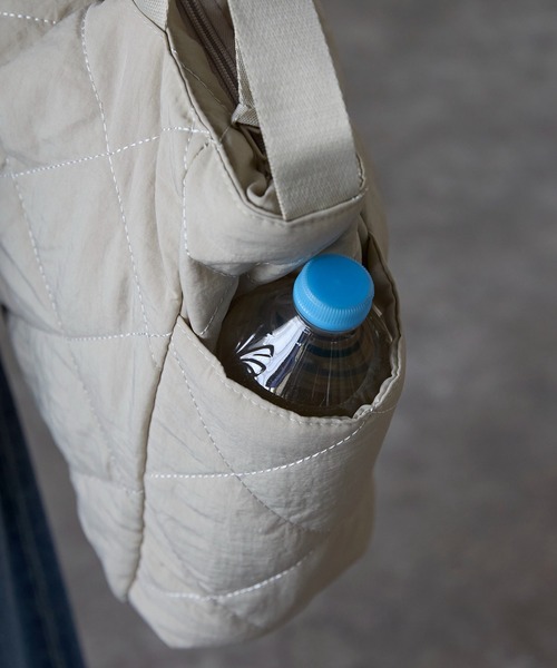 2way／まんまるキルティングバッグ＋ポーチ付／シルバー 2way