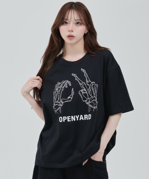 tシャツ 「OY/オーワイ」 BONE HAND CROPPED TEE/ボーンハンドクロップド半袖ティーシャツ レディース メンズ