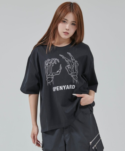 ★OY★BONE HAND CROPPED TEE - BLACK★正規品/韓国直送料込 OY tシャツ 「OY/オーワイ」 BONE HAND CROPPED TEE/ボーン