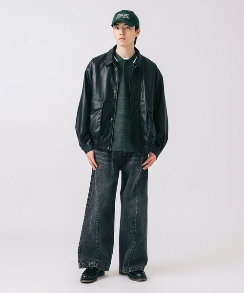 BEAMS HEART ブルゾン アウター クラシック フェイクレザー