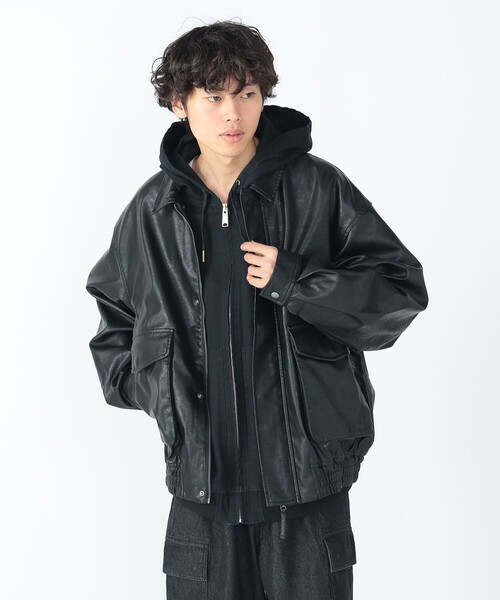 BEAMS HEART フェイクレザークラシックジャケット A2 フライト BEAMS HEART フェイクレザークラシックジャケット A2 フライト