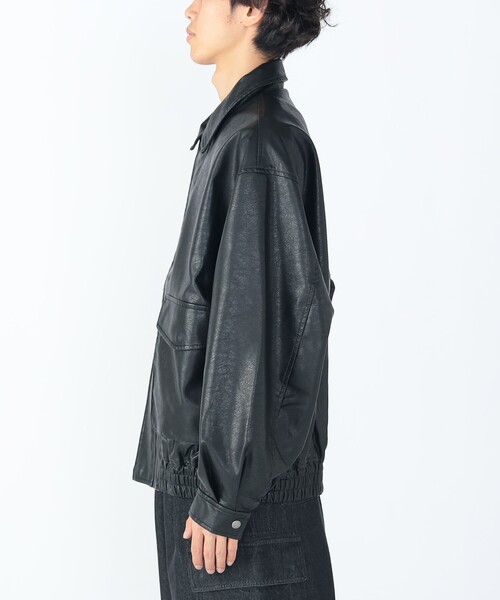 BEAMS HEART フェイクレザークラシックブルゾン BEAMS HEART ブルゾン アウター クラシック フェイクレザー