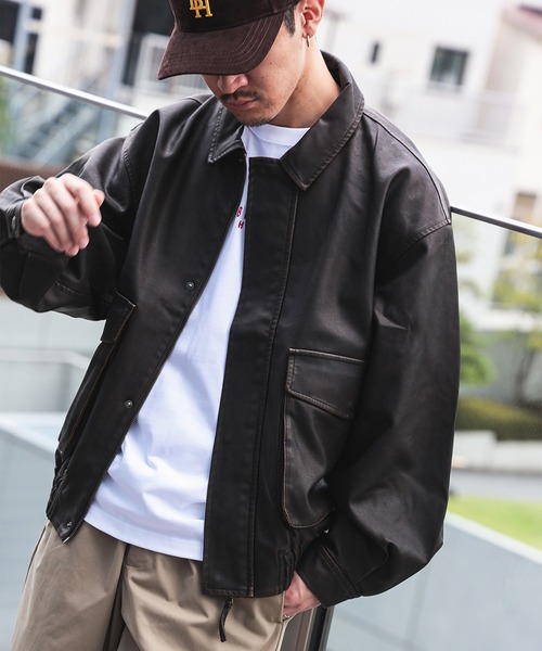 BEAMS HEART ブルゾン アウター クラシック フェイクレザー